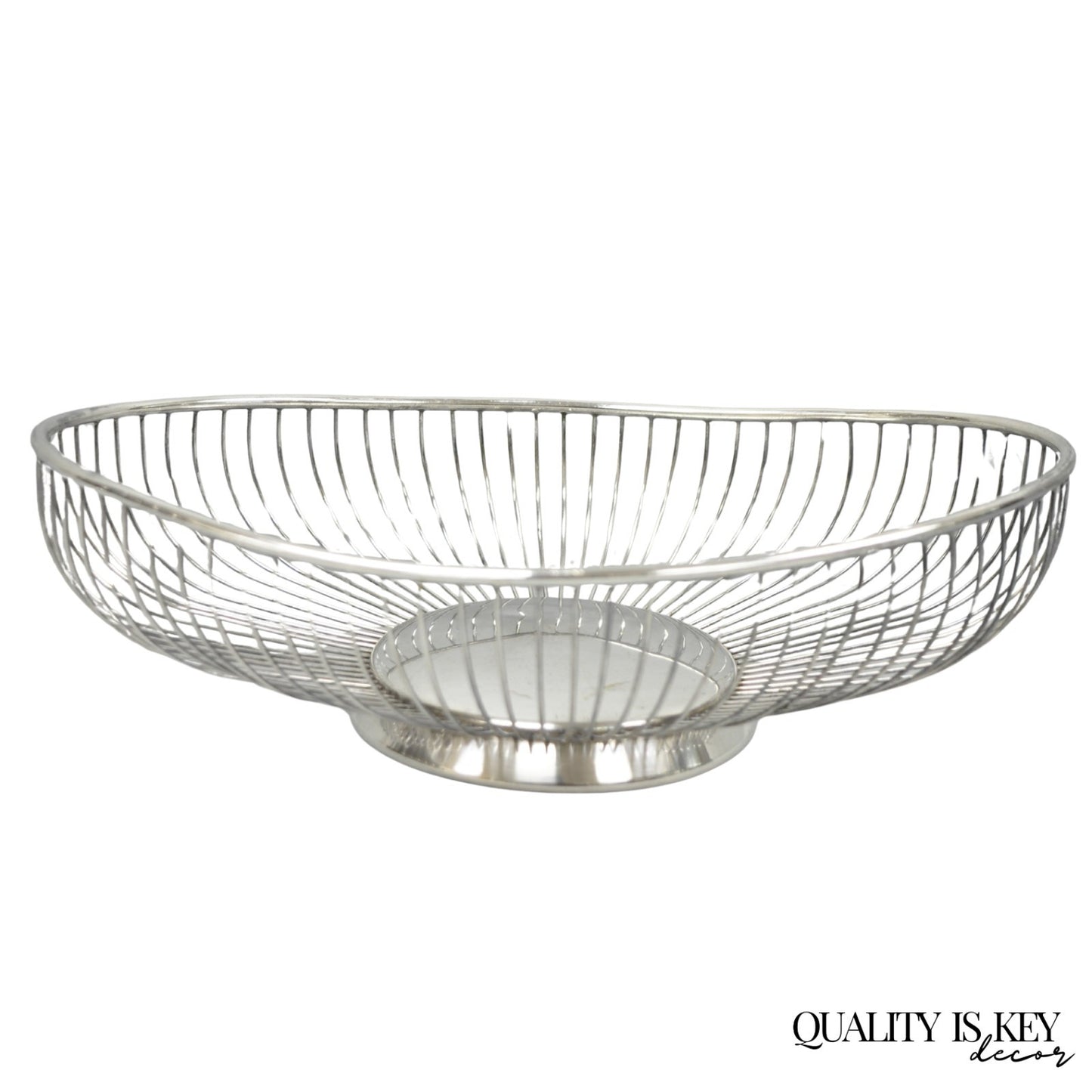 Vintage Mid Century Modern Eales Italy Silver Plated Wire Fruit Bread Basket