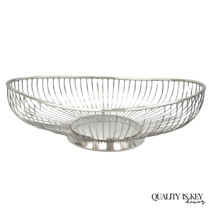 Vintage Mid Century Modern Eales Italy Silver Plated Wire Fruit Bread Basket