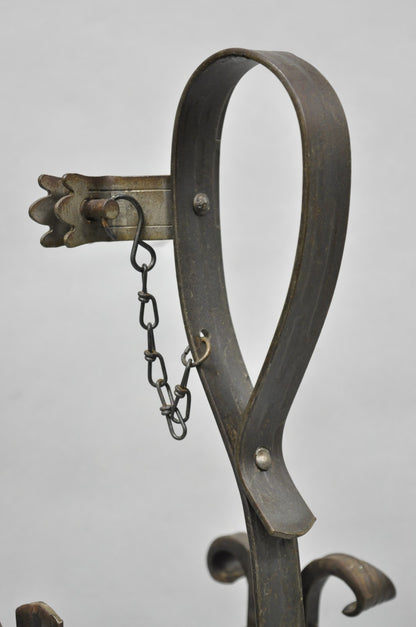 Antique German Arts & Crafts Wrought Iron Asbach Uralt 3 L Brandy Pourer Server