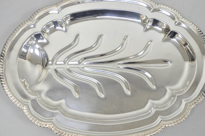 Vintage English Regency Silver Plated Meat Cutlery Serving Platter Tray by LB