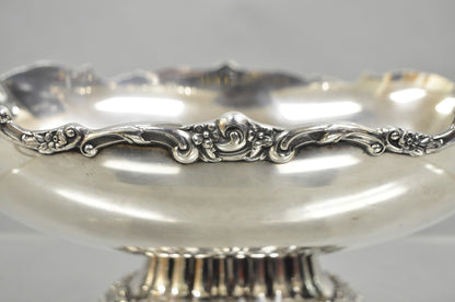 Vintage Victorian Silver Plated Oval Pedestal Centerpiece Fruit Bowl By Lunt