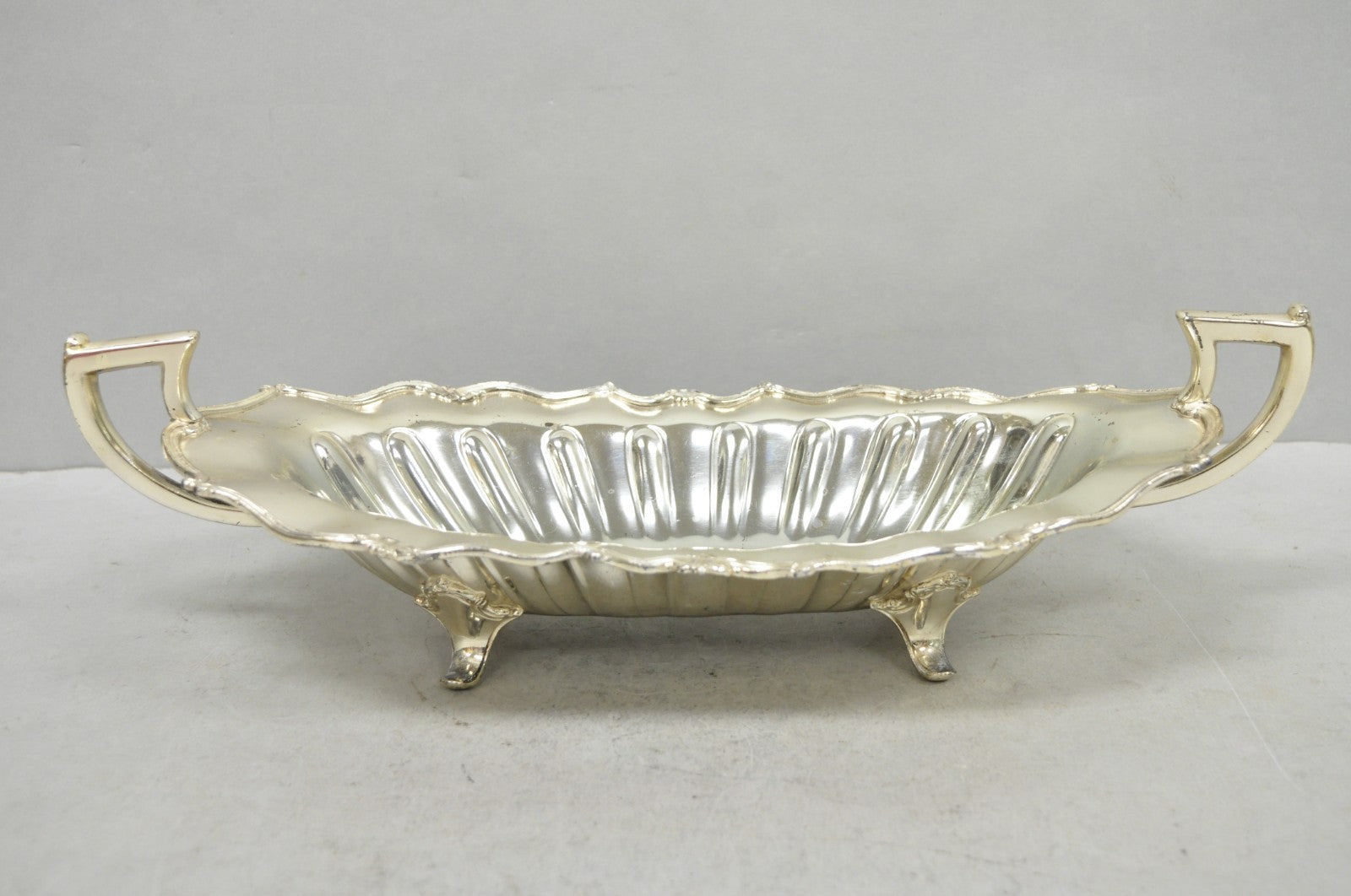 Vintage FB Rogers Victorian Silver Plated Scalloped Centerpiece Fruit Bowl