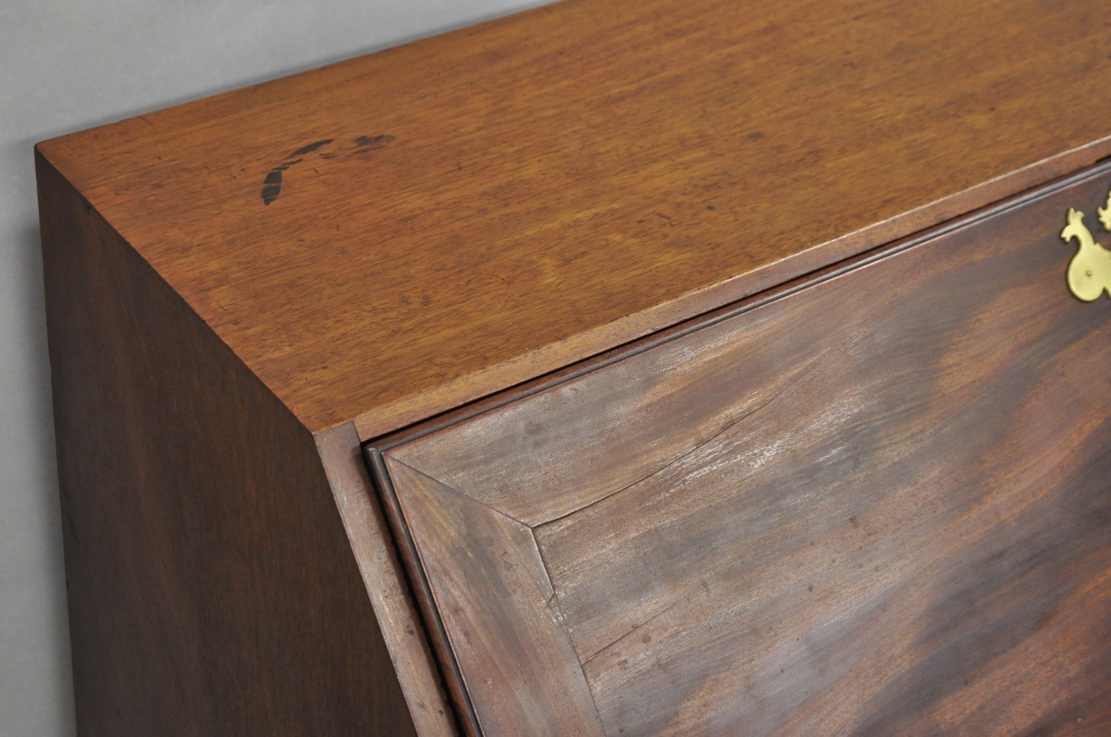 Antique 19th C. Chippendale George III Mahogany Slant Front Secretary Desk
