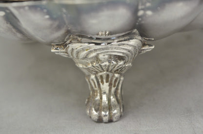 Vintage Regency Style Silver Plated Clam Shell Hinged Warmer with Floral Handle
