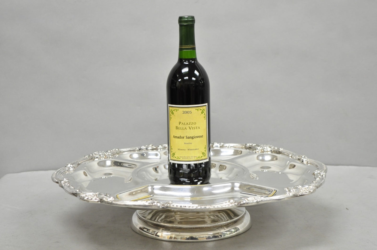 Vintage Victorian Silver Plated Lazy Susan Revolving Serving Platter Party Tray