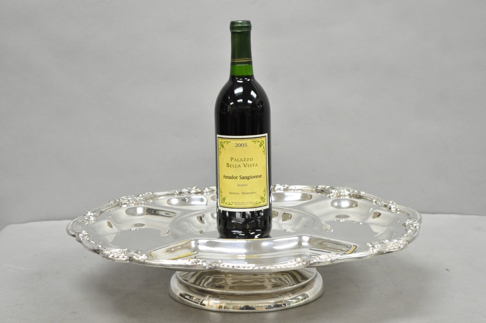 Vintage Victorian Silver Plated Lazy Susan Revolving Serving Platter Party Tray