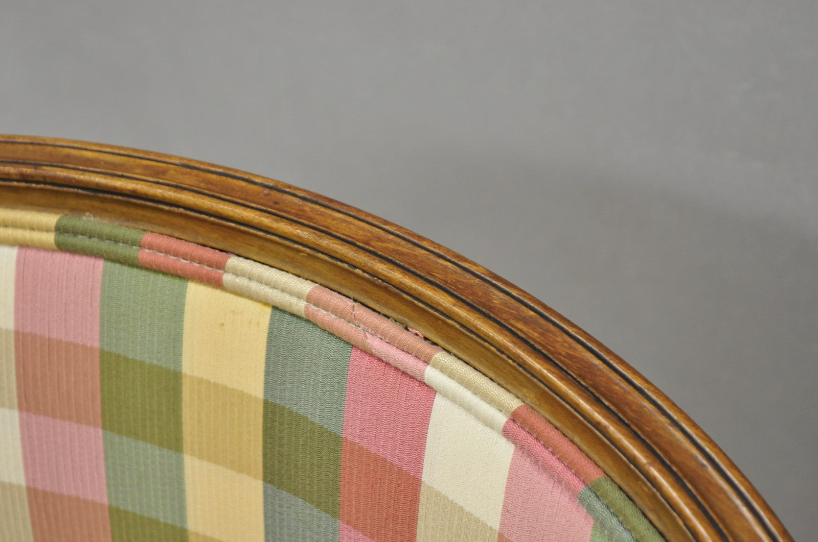 Vintage French Country Louis XV Style Plaid Arm Chair by Simon Loscertales Bona