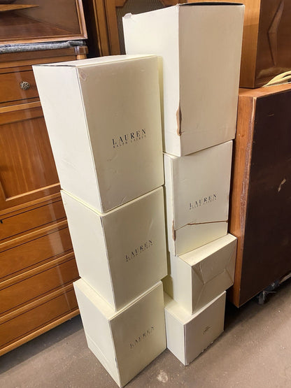 Ralph Lauren "Ella" Lauren Glass Fluted Hurricane Lamp Candle Holder AE200/043