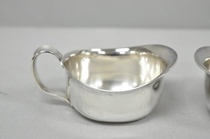 Vintage Carl Cohr Denmark Mid Century Modern Silver Plated Creamer & Sugar Bowl