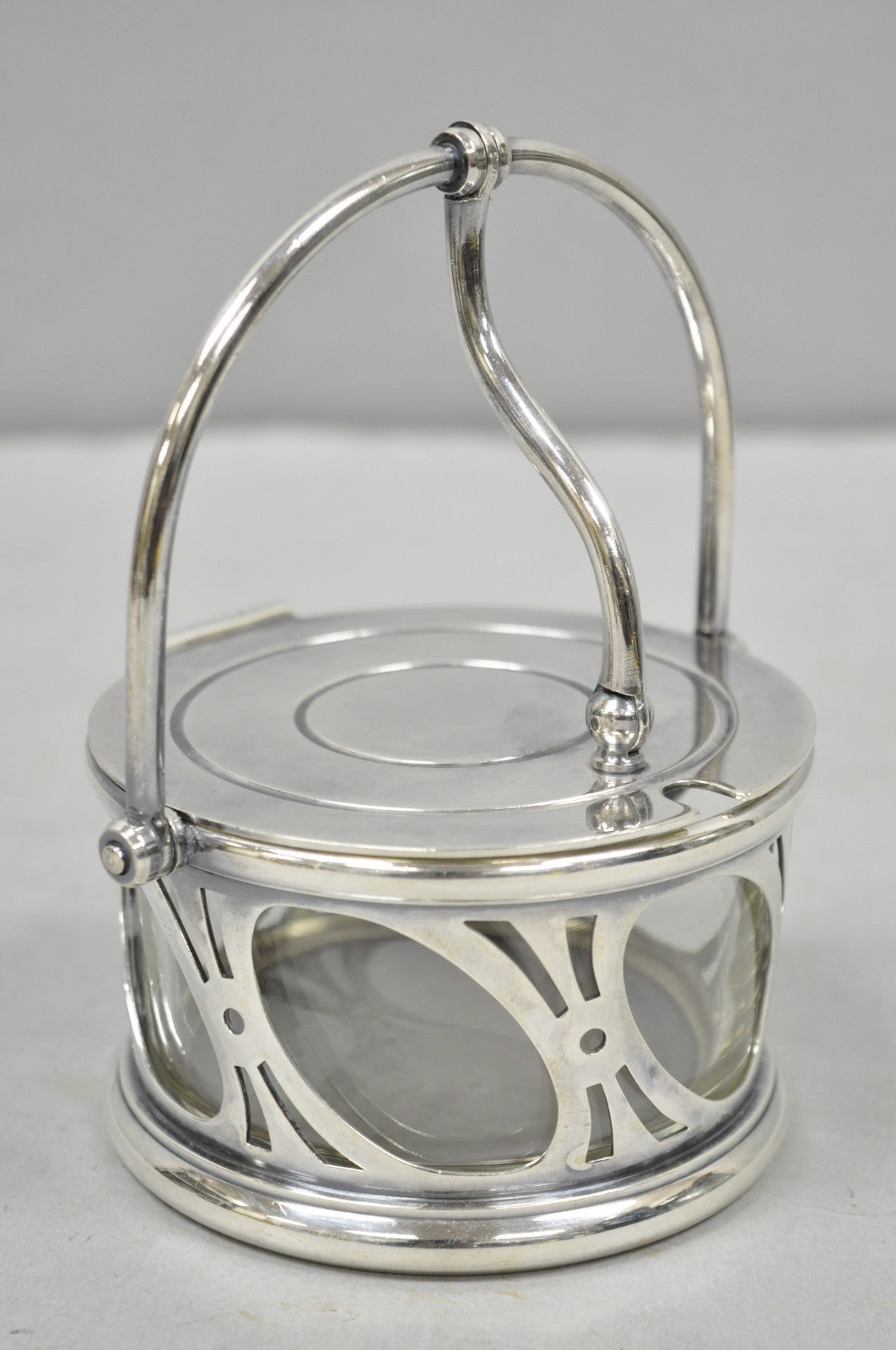 Broggi Classica Collection Silver Plated Hinged Grated Cheese Glass Sugar Bowl