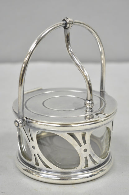 Broggi Classica Collection Silver Plated Hinged Grated Cheese Glass Sugar Bowl