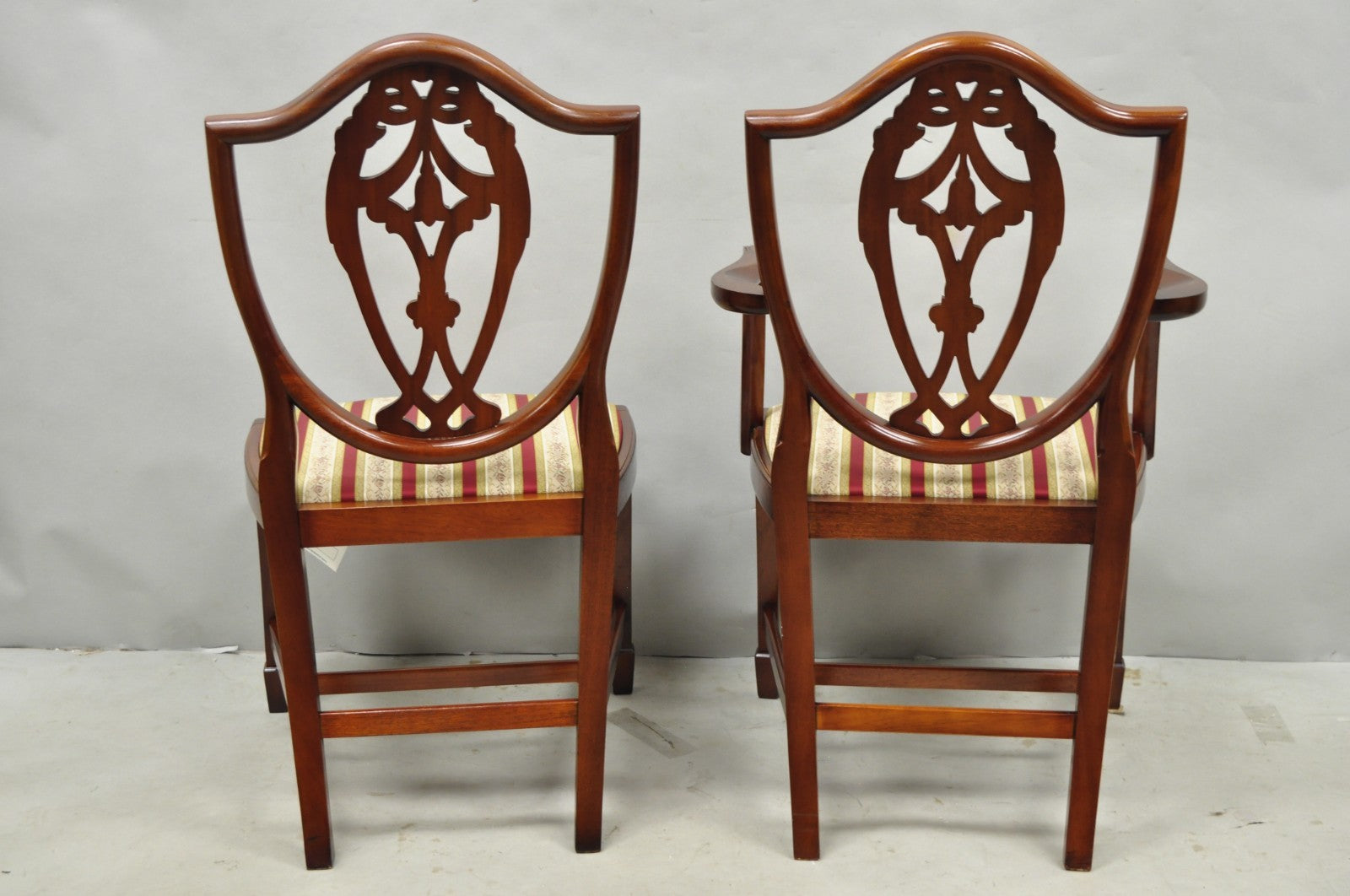 Vintage Sheraton Federal Mahogany Shield Back Dining Room Chairs - Set of 6