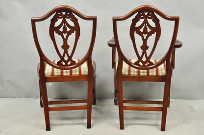 Vintage Sheraton Federal Mahogany Shield Back Dining Room Chairs - Set of 6