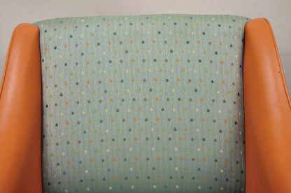 Postmodern Orange Green Lounge Chairs by Global Upholstery Company Ltd - a Pair