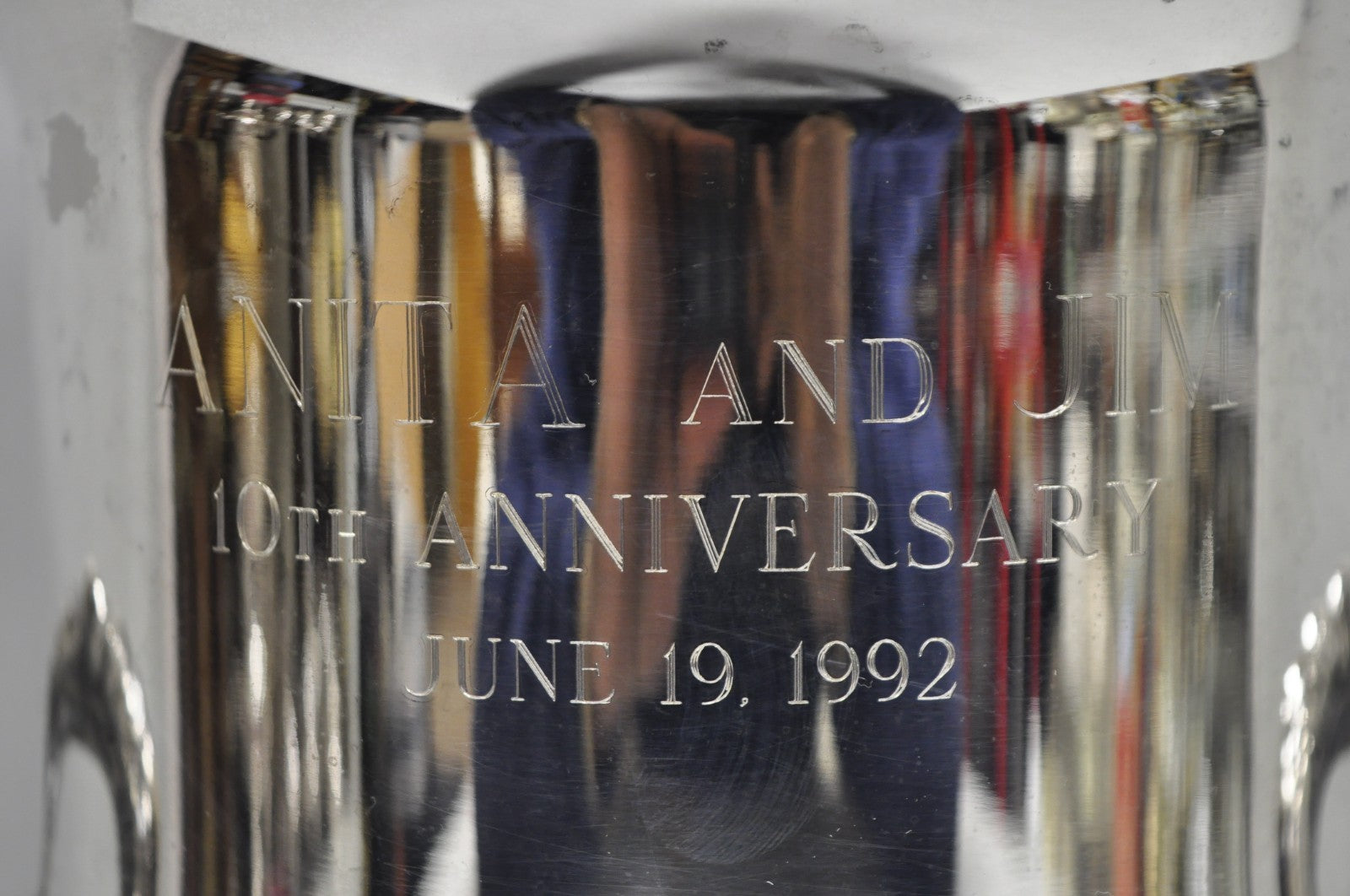 Vintage Silver Plated Trophy Cup Urn Champagne Chiller Ice Bucket 10 Anniversary