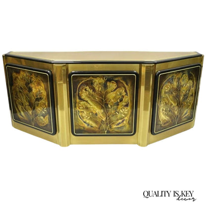 Bernhard Rohne For Mastercraft Acid Etched Brass Tree Of Life Credenza Cabinet