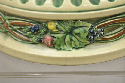 Antique Roseville Corinthian Pattern Jardiniere Planter Pot & Rare Low Pedestal