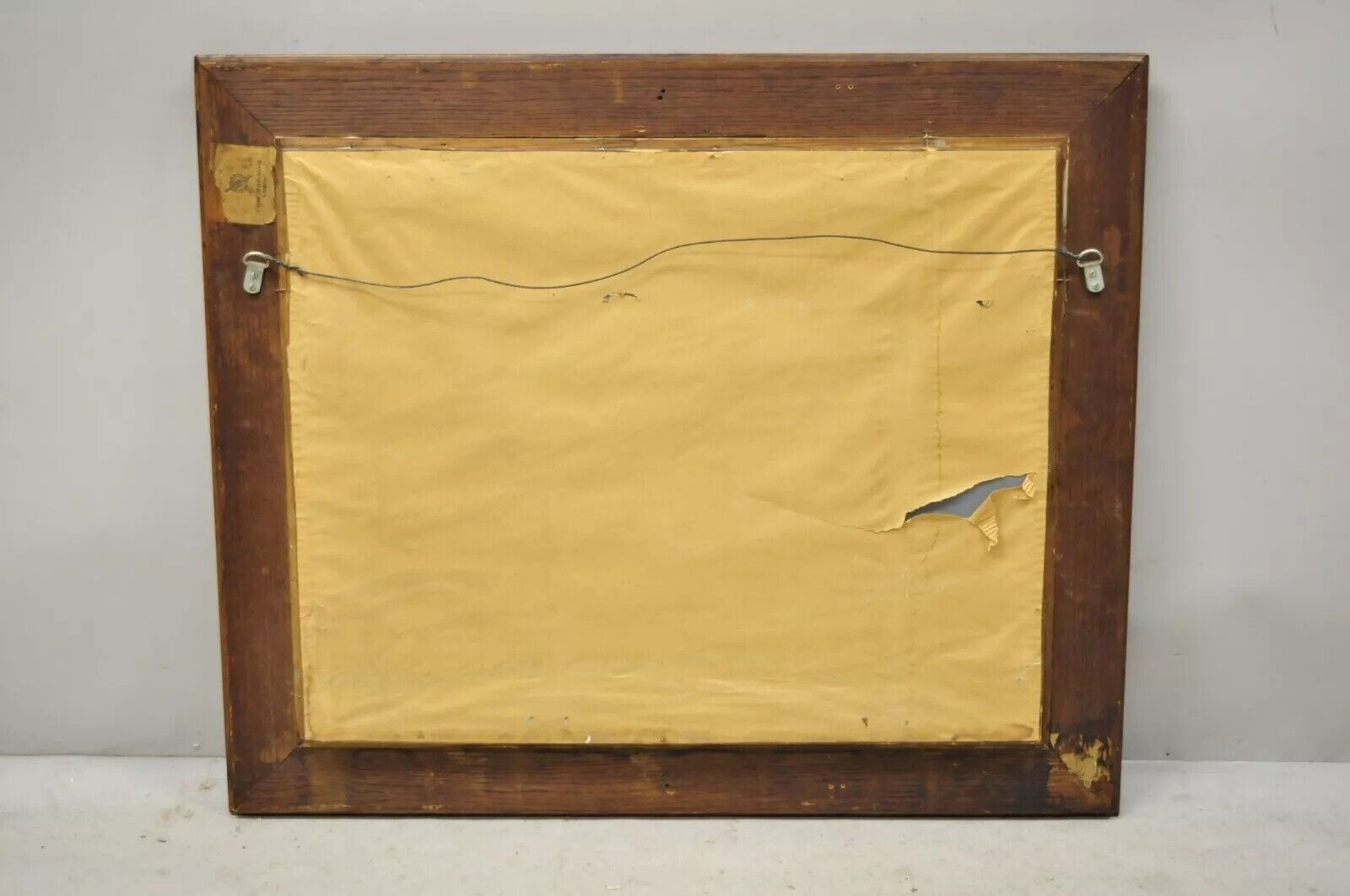 19th C American Victorian Hand Carved Oak Wood Gold Gilt Shadow Box Wall Mirror