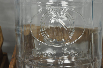 Vintage Great Bear Clear 5 Gallon Glass Carboy Jug in Wooden Crate - Pair