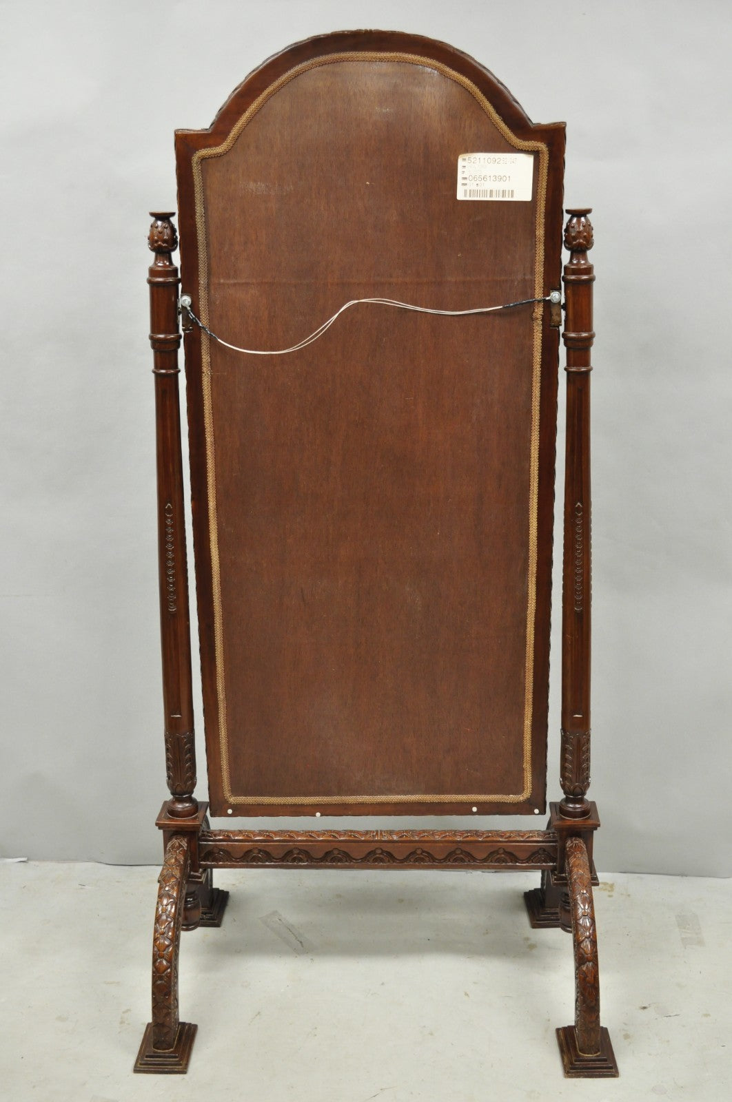 Wellington Carved Mahogany Frame Italian Renaissance Tall Dressing Cheval Mirror