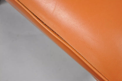 Vintage Mid Century Modern Walnut Jens Risom Style Orange Lounge Chairs -a Pair