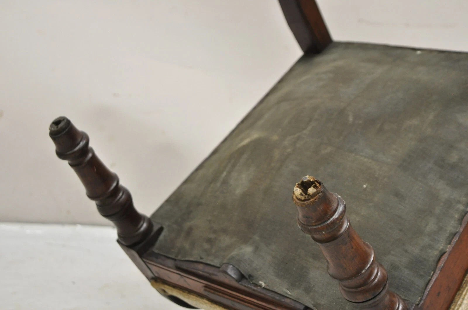 Antique Small Child's Eastlake Victorian Carved Walnut Distress Parlor Arm Chair