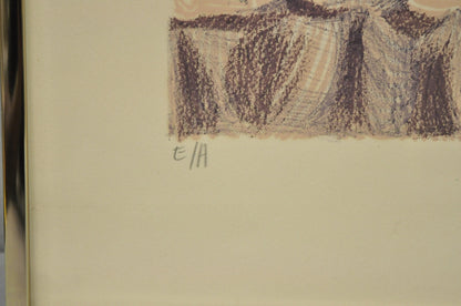 Naftali Bezem Surrealist Lithograph Signed Print "Woman with Vase" Judaica Art