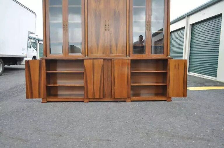 Bethehem Furn. Rosewood Neoclassical Bookcase Breakfront Entertainment Cabinet