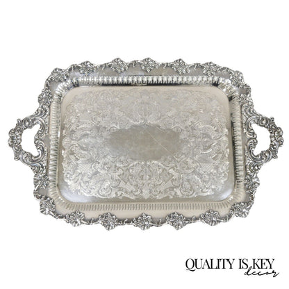 Antique Old English Repro 6589 Silver Plated Grapevine Serving Platter Tray