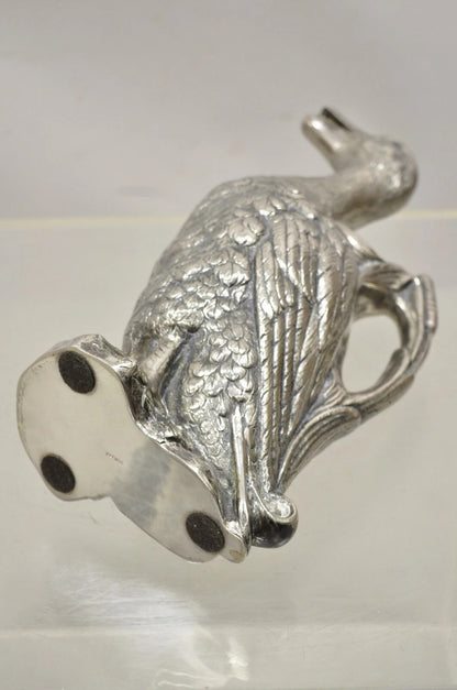 Vintage Figural Duck Mallard Silver Plated Water Pitcher Decanter by Alpaca