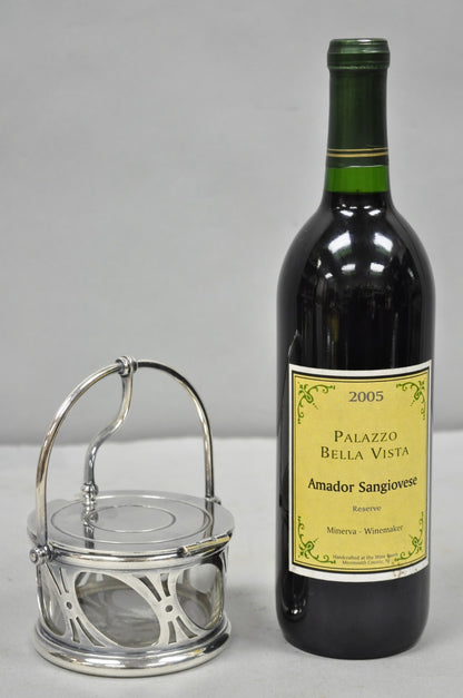 Broggi Classica Collection Silver Plated Hinged Grated Cheese Glass Sugar Bowl