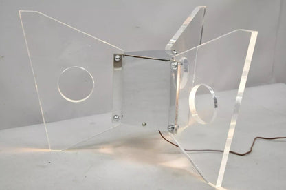 Illuminated Mid Century Modern Lucite & Chrome Butterfly Coffee Table Base