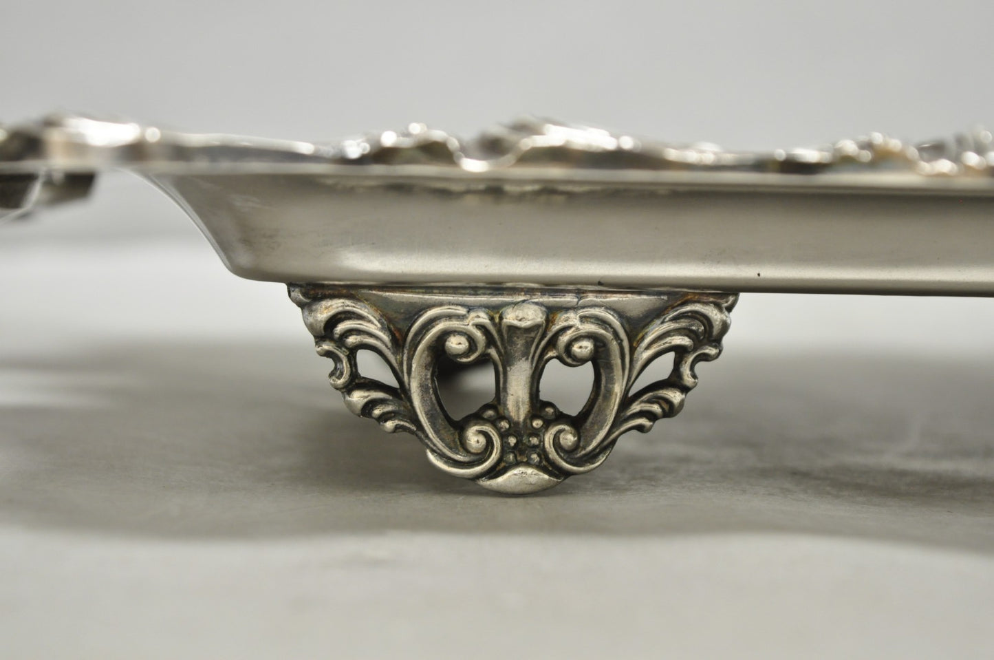Vintage Victorian Silver Plated Narrow Twin Handle Bar Serving Platter Tray