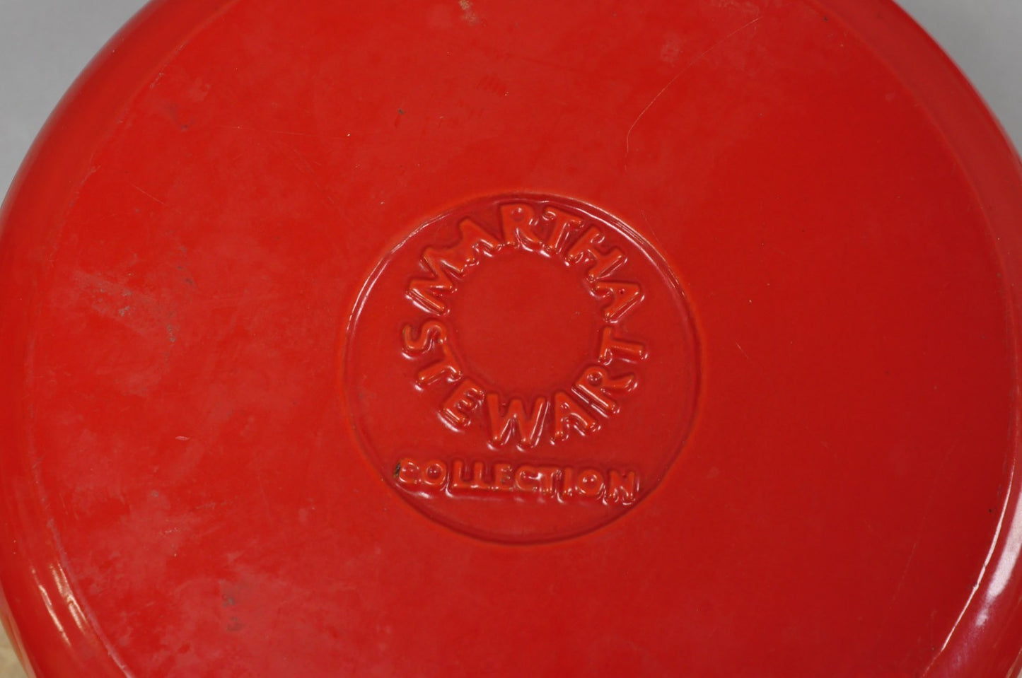 Martha Stewart Collection Red Cast Iron Dutch Oven Covered Pot