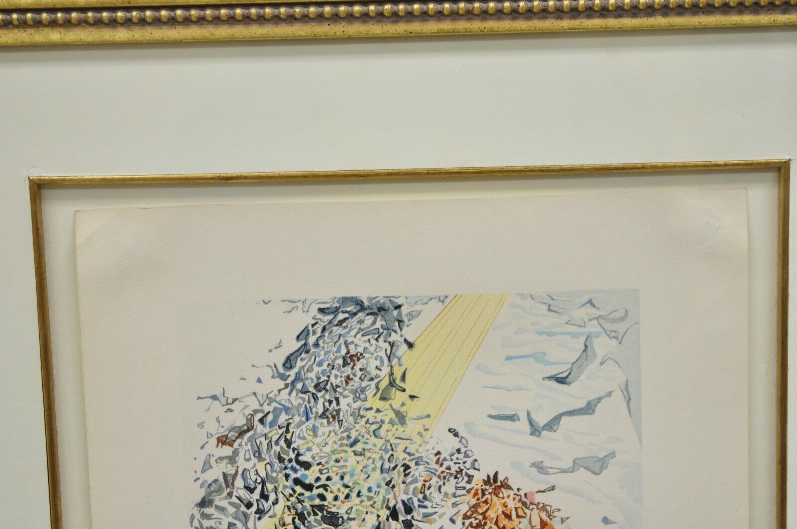 Vintage Salvador Dali Divine Comedy The Dust of Souls Woodcut Print Framed