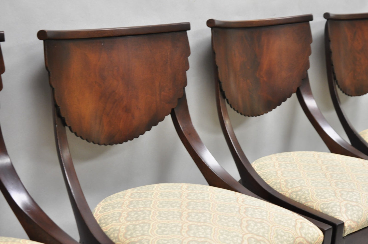 Pietro Constantini Italian Regency Mahogany Klismos Dining Chairs - Set of 4