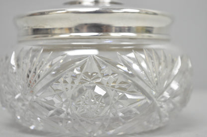 Antique Victorian Sterling Silver Crystal Glass Vanity Hair Receiver "N" Mono