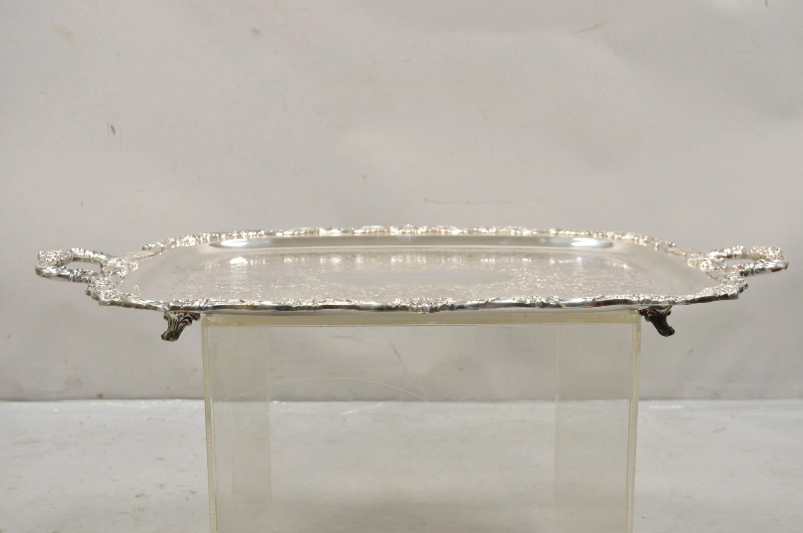 Vintage Poole EPCA Sevenoaks 650 Large Silver Plated Serving Platter Bar Tray