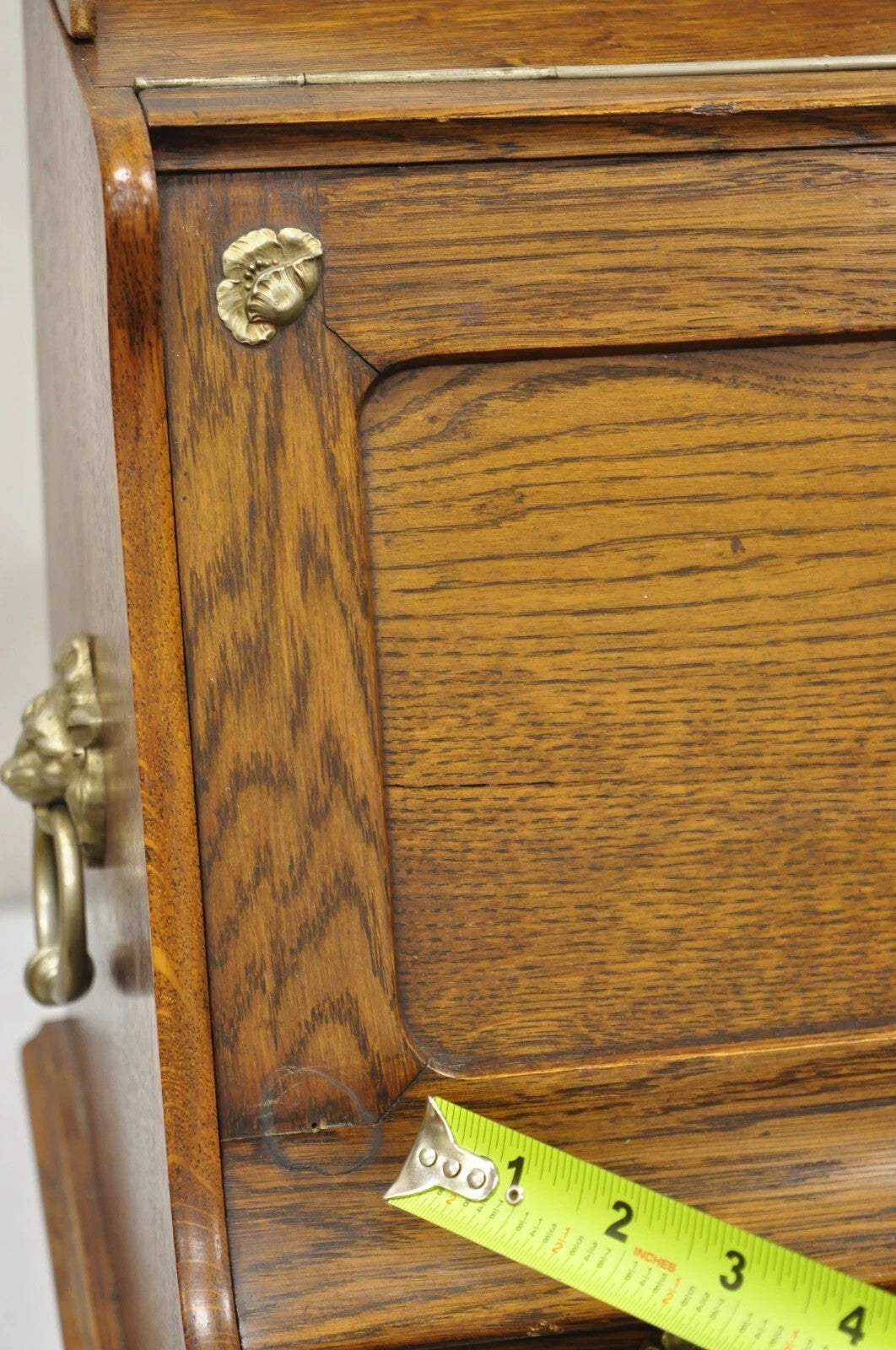 Antique English Victorian Oak Wood Desktop Portable Lap Desk Letter Holder