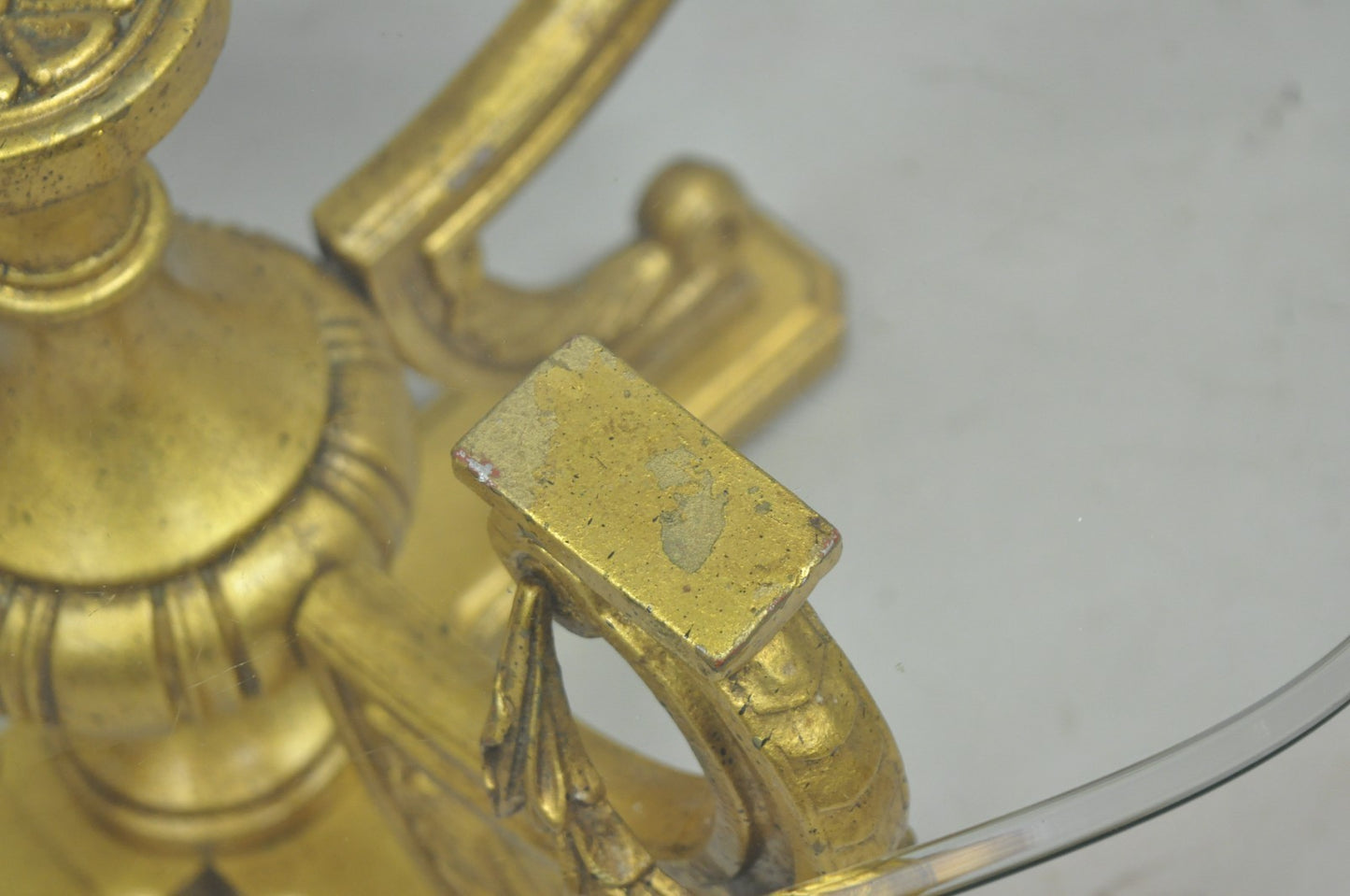 Vintage Italian Hollywood Regency Gold Gilt Metal Double Pedestal Coffee Table