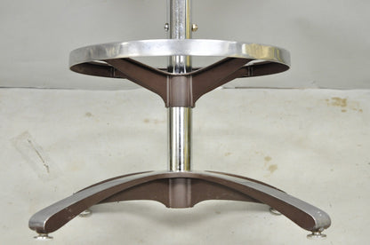 Vintage Daystrom Mid Century Modern Faux Rosewood Laminate Swivel Barstool Chair