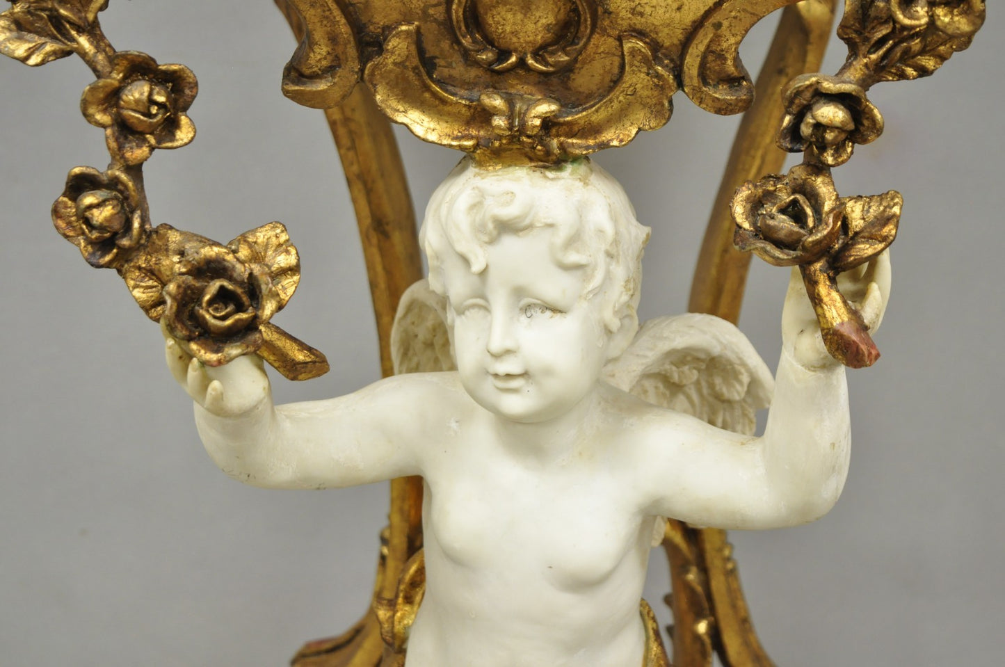 Vintage Italian Venetian Figural Cherub Putti Gold Gilt Resin Bookstand Lectern