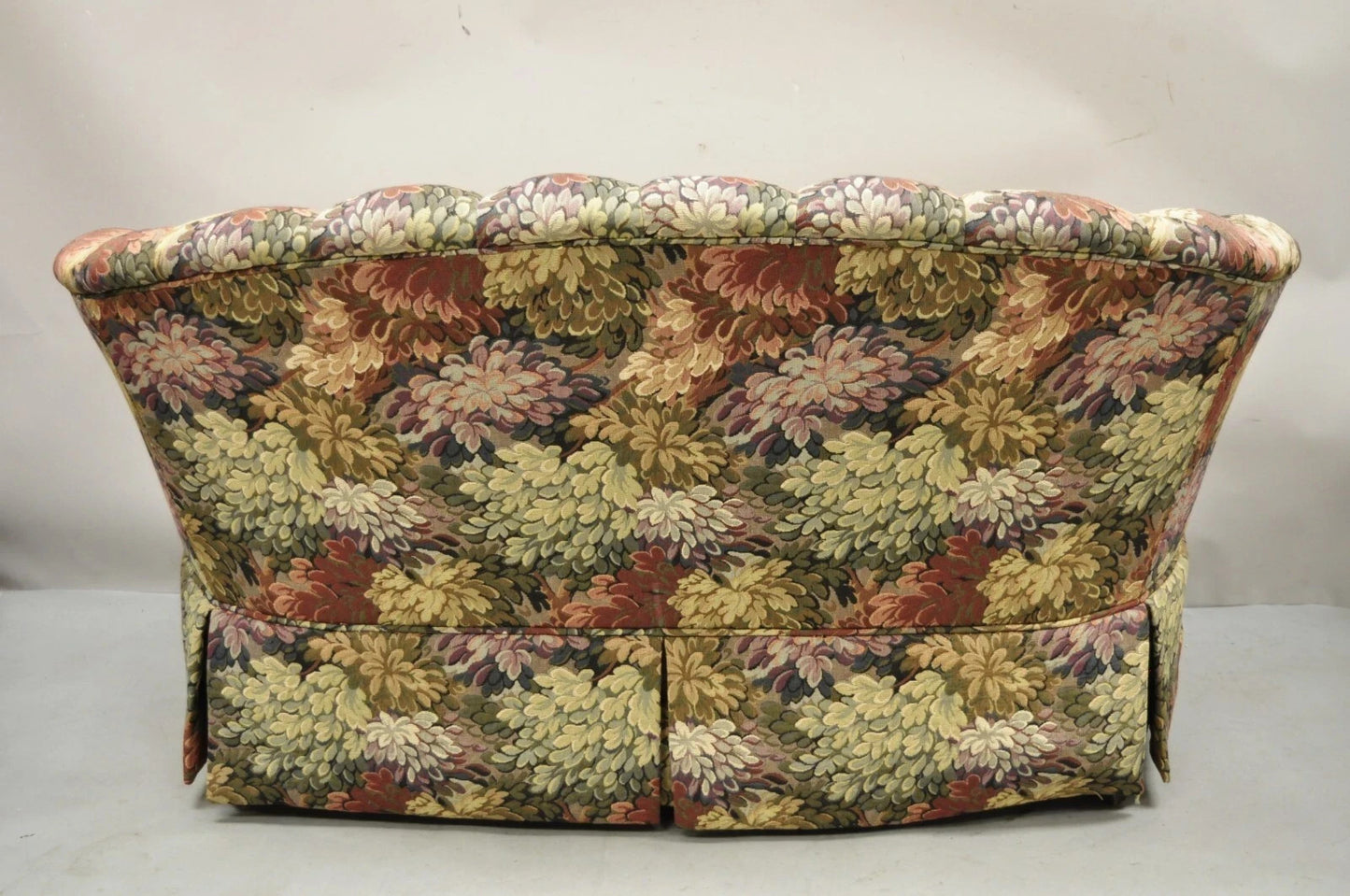 Vintage Floral Print 60" Fully Upholstered Channel Back Loveseat Sofa by Harden