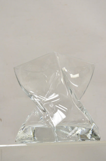 Konart Turkish Modern Abstract Twisted Glass Crystal Vase Centerpiece  (A)