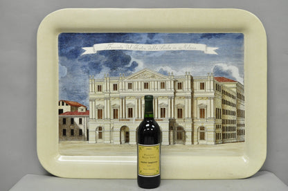 Vintage Fornasetti Milano Italy Italian Large Tole Metal Tray Piazza della Scala
