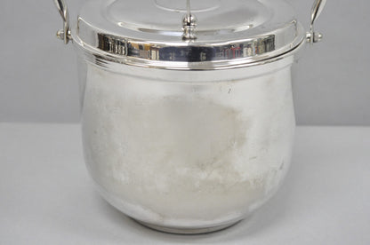 Vintage Art Deco Silver Plated Reticulating Hinge Bar Ice Bucket by Towle