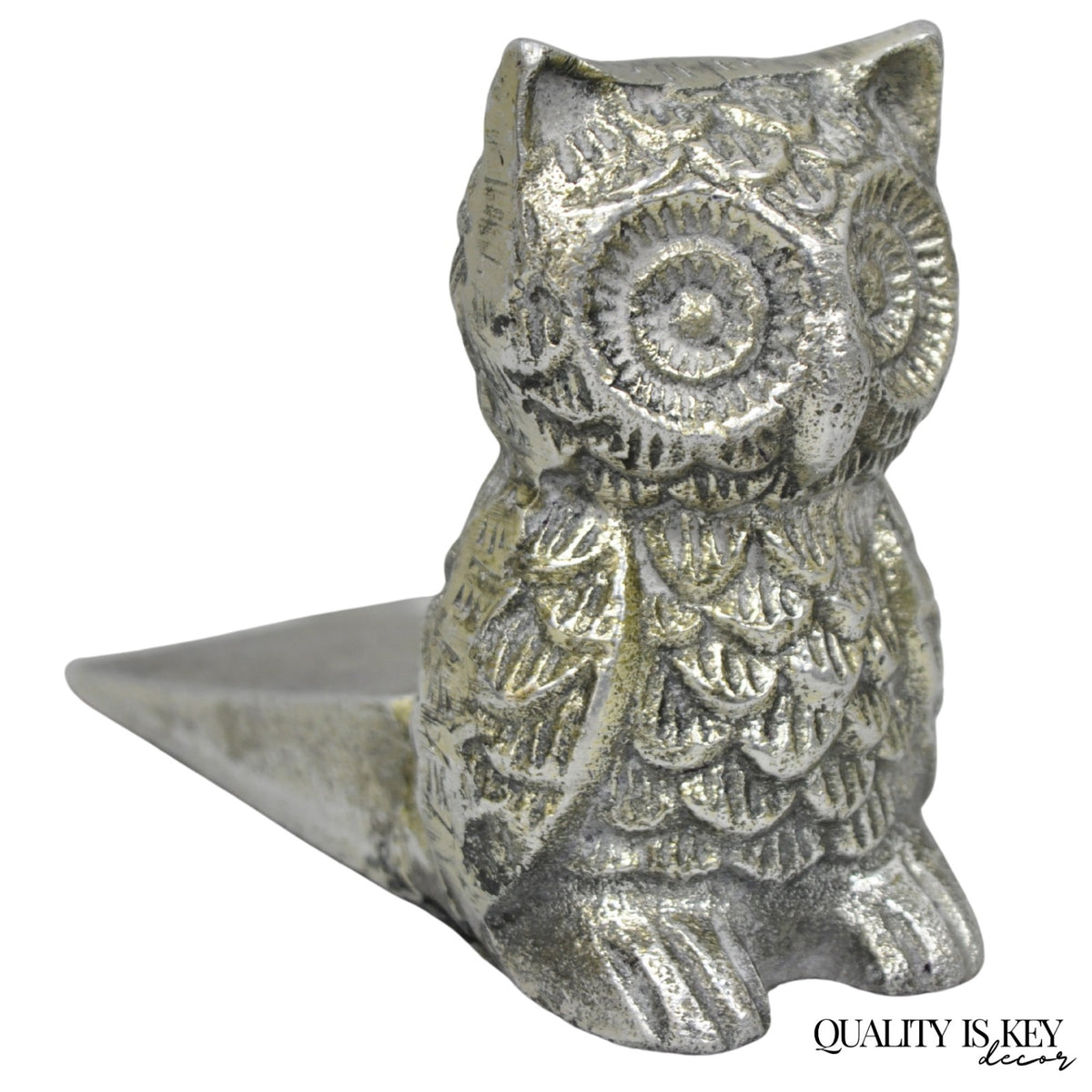 Contemporary Mid Century Modern Style Small Figural Owl Form Doorstop Wedge