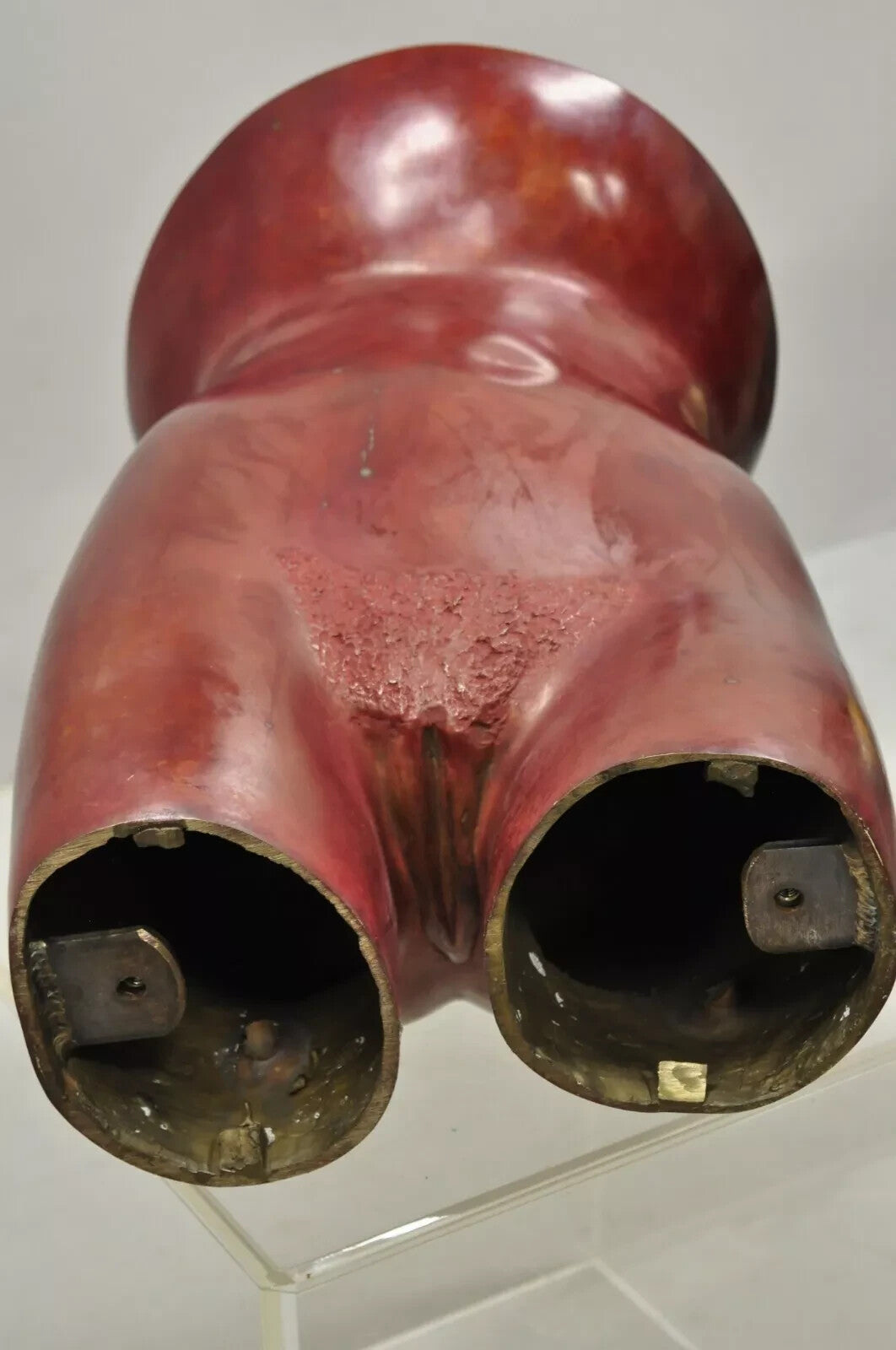 Gary Spradling (1951-2006) Bronze Nude Female Torso Burnished Red Art Sculpture