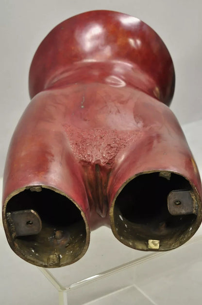 Gary Spradling (1951-2006) Bronze Nude Female Torso Burnished Red Art Sculpture