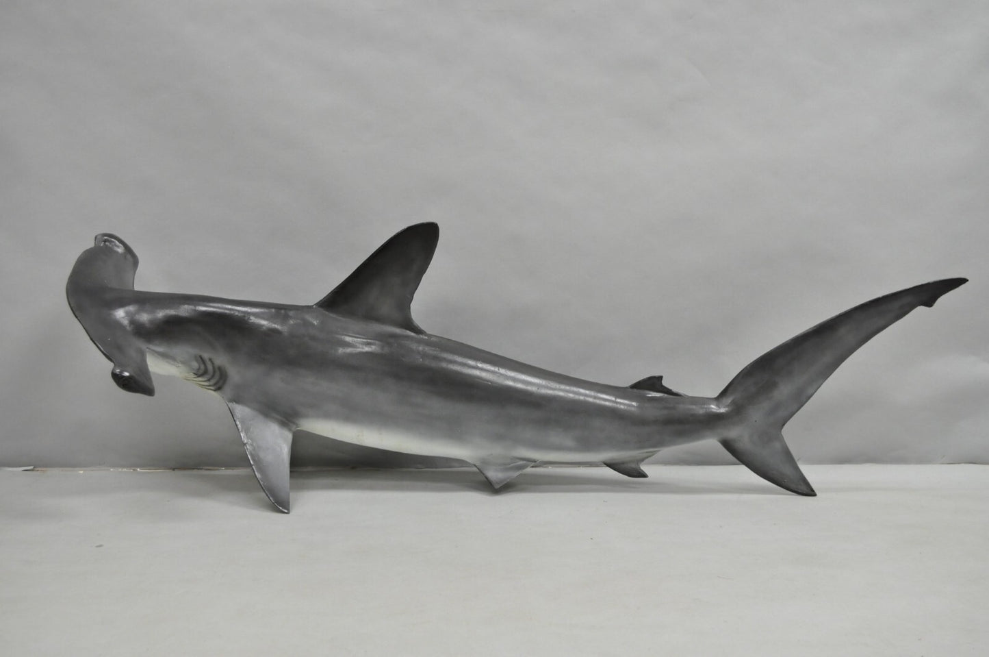Vintage 67" Large Fiberglass Hammerhead Shark Fish Replica Wall Mount Display